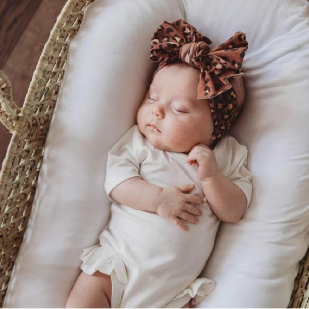 Baby bling cheetah print baby headband - Picture 2 of 8
